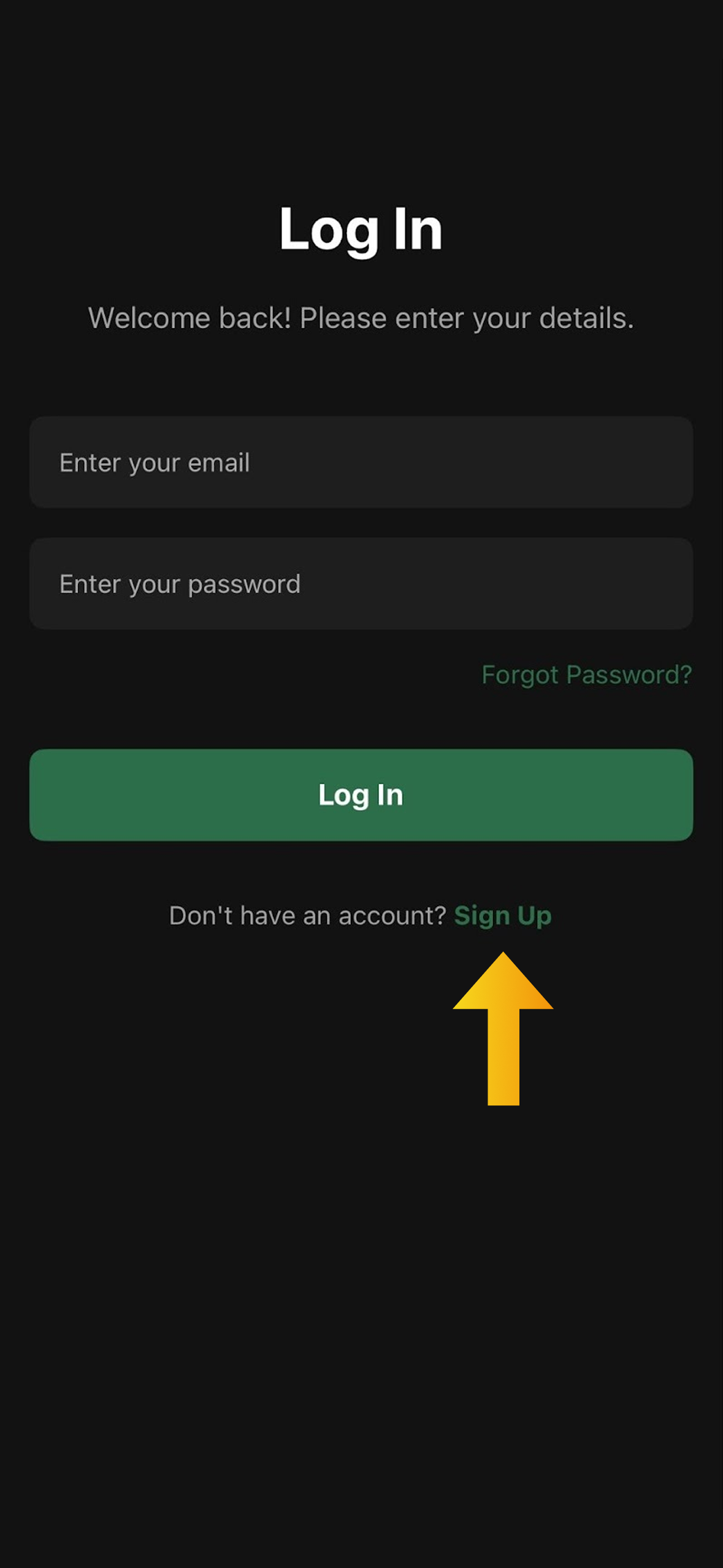 Sign up Screen